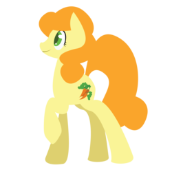 Size: 2000x2000 | Tagged: safe, artist:robynne, carrot top, golden harvest, earth pony, pony, g4, female, lineless, mare, raised hoof, simple background, solo, transparent background