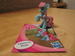 Size: 1024x768 | Tagged: safe, cup cake, sweetie blue, earth pony, pony, g4, blind bag, collector card, irl, photo, toy