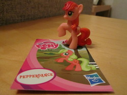 Size: 1024x768 | Tagged: safe, pepperdance, pony, g4, blind bag, collector card, irl, photo, toy