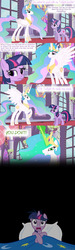 Size: 900x3000 | Tagged: safe, artist:framwinkle, princess celestia, twilight sparkle, changeling, g4, comic, dream