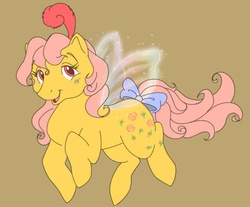 Size: 529x439 | Tagged: safe, artist:thiscrispykat, rosedust, flutter pony, pony, g1, female, queen, queen rosedust, solo, tail bow