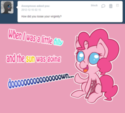 Size: 800x722 | Tagged: safe, pinkie pie, g4, ask, pinkieinprivates, tumblr