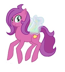 Size: 525x579 | Tagged: safe, artist:peppermintfeathers, oc, flutter pony, g1, g4, g1 to g4, generation leap