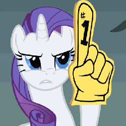 Size: 400x400 | Tagged: safe, edit, edited screencap, screencap, rarity, pony, g4, animated, female, foam finger, oh no you didn't, solo