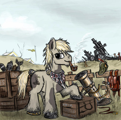 Size: 1024x1018 | Tagged: safe, artist:agm, oc, oc only, earth pony, pony, artillery, cannon, gun, horseshoes, howitzer, military, mortar
