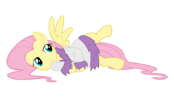 Size: 3000x1714 | Tagged: safe, artist:alexiy777, fluttershy, pony, g4, bathrobe, bedroom eyes, clothes, female, robe, show accurate, simple background, solo, transparent background, vector