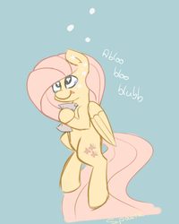 Size: 396x494 | Tagged: dead source, safe, artist:spaerk, fluttershy, pegasus, pony, g4, bubble, crying, drowning, female, gurgling, solo, underwater, watershy