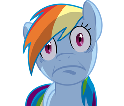 Size: 584x500 | Tagged: artist needed, safe, rainbow dash, g4, horrified, reaction image, simple background, welp