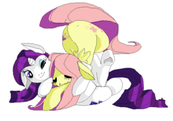 Size: 926x647 | Tagged: safe, artist:shpookyshota, fluttershy, rarity, g4, female, lesbian, ship:flarity, shipping