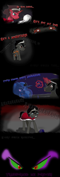 Size: 577x1700 | Tagged: safe, artist:aerishikari, king sombra, princess luna, alicorn, pony, umbrum, unicorn, g4, angry, baby, baby pony, black background, blushing, colt, colt sombra, comic, engagement ring, eyes closed, female, male, mare, sad, ship:lumbra, shipping, simple background, sombra eyes, straight