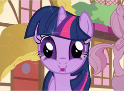 Size: 547x402 | Tagged: safe, artist:piggybank12, twilight sparkle, pony, unicorn, g4, female, mare, parody, solo, sparkles, thomas and the magic railroad, unicorn twilight