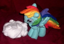 Size: 1464x1014 | Tagged: artist needed, safe, rainbow dash, g4, cloud, irl, photo, plushie