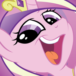Size: 8000x8000 | Tagged: safe, artist:juniberries, princess cadance, pony, g4, absurd resolution, female, open mouth, reaction image, smeel, solo