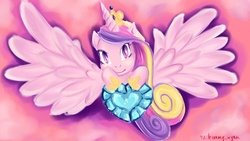 Size: 3000x1688 | Tagged: safe, artist:kimimonogatari, princess cadance, pony, g4, crystal heart, female, solo