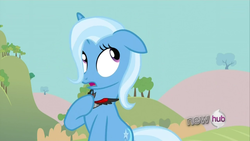 Size: 1280x720 | Tagged: safe, screencap, trixie, pony, unicorn, g4, magic duel, alicorn amulet, floppy ears, solo