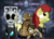 Size: 4951x3600 | Tagged: safe, artist:aoshistark, apple bloom, derpy hooves, doctor whooves, time turner, changeling, cyber pony, cyberman, cyborg, pegasus, pony, g4, dalek, doctor who, female, k-9, mare, the doctor