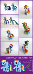 Size: 900x2000 | Tagged: safe, rainbow dash, pony, g4, customized toy, irl, mcdonald's, photo, stock vector, toy
