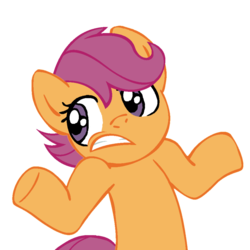 Size: 894x894 | Tagged: safe, edit, scootaloo, g4, meme, shrug, shrugpony