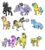 Size: 900x995 | Tagged: safe, ace point, amethyst star, candy mane, comet tail, dark moon, dinky hooves, graphite, lemon hearts, rainbow swoop, shoeshine, sparkler, sunshower raindrops, earth pony, pegasus, pony, unicorn, g4, female, filly, male, mare, realistic, simple background, sisterly sparkler, sisters, stallion, transparent background