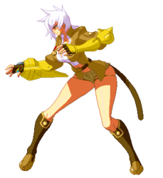 Size: 324x353 | Tagged: safe, gilda, human, g4, blazblue, bullet, chrono phantasma, female, humanized, recolor, simple background, solo, sprite, transparent background