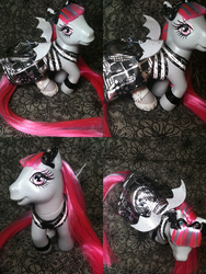Size: 750x1000 | Tagged: safe, artist:miserati, pony, crossover, customized toy, irl, monster high, photo, rochelle goyle, solo, toy