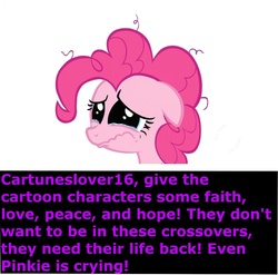 Size: 1307x1289 | Tagged: safe, pinkie pie, g4, cartuneslover16, drama, faith, good will towards man, love, peace, text, warm fuzzies