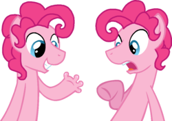 Size: 880x624 | Tagged: safe, artist:starryoak, pinkie pie, earth pony, pony, g4, too many pinkie pies, bubble berry, clone, hand, pinkie clone, rule 63, scene interpretation, simple background, transparent background