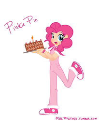 Size: 657x800 | Tagged: dead source, safe, artist:politoed, pinkie pie, human, g4, cake, converse, food, humanized, shoes