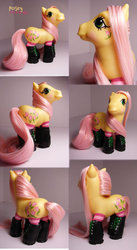 Size: 661x1209 | Tagged: safe, artist:woosie, posey, pony, g1, g3, boots, customized toy, g1 to g3, generation leap, irl, photo, solo, toy