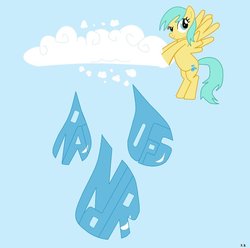 Size: 897x890 | Tagged: safe, artist:sallycars, sunshower raindrops, pony, g4, cloud, cutie mark, female, solo, typography