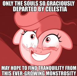 Size: 778x768 | Tagged: safe, scootaloo, g4, sleepless in ponyville, bloodshot eyes, faic, image macro, intellectually hilarious, only the dead can know peace from this evil, reaction image, red, sesquipedalian loquaciousness
