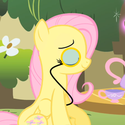 Size: 478x479 | Tagged: safe, edit, fluttershy, g4, classy, monocle
