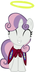 Size: 629x1269 | Tagged: safe, sweetie belle, g4, stare master, cape, clothes, halo, simple background, sweet little angel, transparent background, vector