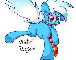 Size: 849x665 | Tagged: safe, artist:extradan, oc, oc only, pony, butt, clothes, plot, scarf, solo, tongue out, winter scarves