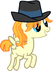 Size: 358x479 | Tagged: safe, edit, featherweight, press pass, press release (g4), oc, oc only, pegasus, pony, g4, fusion, fusion:featherweight, fusion:press pass, fusion:press release, hat, solo