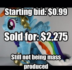 Size: 500x483 | Tagged: safe, artist:babylondonstar, rainbow dash, pegasus, pony, g4, clothes, dress, gala dress, hasbro, image macro, irl, photo, plushie, spread wings, wings