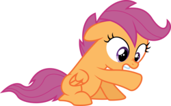 Size: 8405x5253 | Tagged: safe, artist:deadparrot22, scootaloo, pegasus, pony, g4, absurd resolution, eating hoof, female, hungry, looking down, simple background, sitting, solo, transparent background, vector