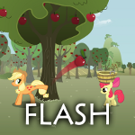 Size: 150x150 | Tagged: dead source, safe, apple bloom, applejack, g4, apple, game