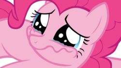 Size: 1180x662 | Tagged: safe, pinkie pie, g4, wonderbolts academy, crying, faic, simple background, tears of joy, transparent background, vector, wavy mouth