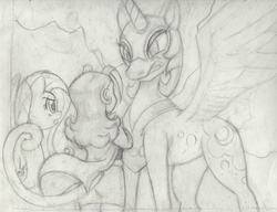 Size: 960x738 | Tagged: safe, artist:todd18, fluttershy, nightmare moon, oc, g4, sketch