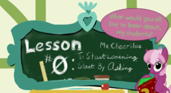 Size: 825x450 | Tagged: safe, artist:frist44, cheerilee, earth pony, pony, g4, cheerilee-s-chalkboard, female, ponyville schoolhouse, solo, tumblr