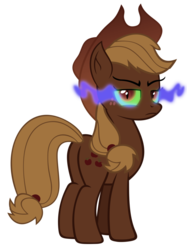 Size: 774x1033 | Tagged: safe, artist:tzolkine, applejack, g4, corrupted, dark magic, possessed, simple background, sombra eyes, transparent background