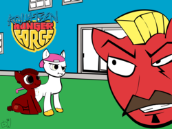 Size: 4800x3600 | Tagged: safe, artist:donwea1, aqua teen hunger force, frylock, master shake, meatwad, ponified