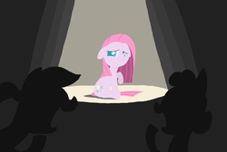 Size: 2497x1682 | Tagged: safe, artist:burrburro, pinkie pie, g4, dark, pinkamena diane pie, sad, silhouette, spotlight