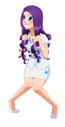 Size: 600x1161 | Tagged: safe, artist:vasination, rarity, human, g4, the crystal empire, female, humanized, rarity tugs her mane, scene interpretation, simple background, solo, transparent background, tugging