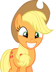 Size: 900x1200 | Tagged: safe, artist:mrthumbsup, applejack, earth pony, pony, g4, the crystal empire, cute, excited, faic, female, grin, happy, jackabetes, simple background, solo, squee, transparent background, vector