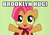 Size: 619x431 | Tagged: safe, edit, edited screencap, screencap, babs seed, g4, one bad apple, :d, all caps, bust, cropped, english, front view, green background, happy, image macro, lime background, open mouth, open smile, simple background, smiling, text, y pose, yugioh abridged