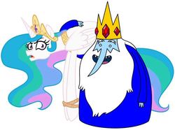 Size: 750x557 | Tagged: safe, princess celestia, g4, adventure time, crossover, ice king