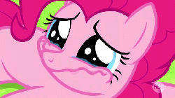 Size: 640x360 | Tagged: safe, screencap, pinkie pie, g4, wonderbolts academy, animated, crying, faic, female, happy, wavy mouth