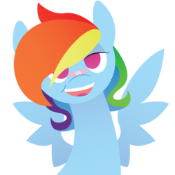 Size: 2000x2000 | Tagged: safe, artist:robynne, rainbow dash, g4, bandaid, bandaid on nose